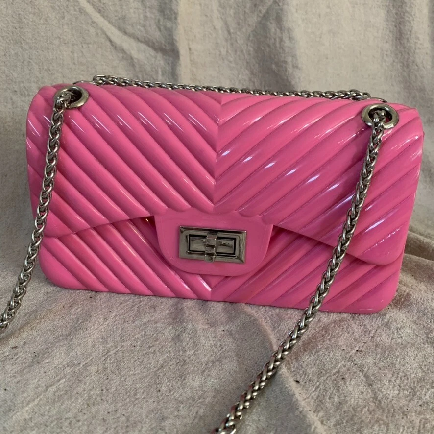 Bolso Bandolera Forever 21 Rosa Barbie Core Pequeño Mini Plástico con Cadena Foto 2 de 4