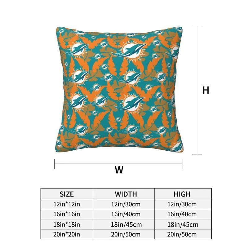 Miami Dolphins Throw Pillow, Gift For Football Lover