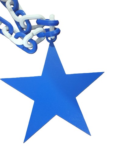 Dallas Cowboys 8x5 Custom Blue Pendant Chain New Jumbo Size Plastic 15" Necklace - Picture 5 of 8