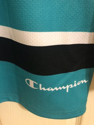 Supreme x Champion Hockey Jersey Top Teal Black SS14 NWOT Sz L | eBay