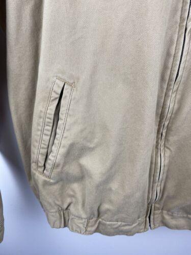Chaps Vintage Bomber Jacket Oversized Beige Collared Full Zip Mens Size M - Picture 4 of 12