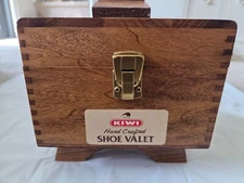Vintage Kiwi Hand Crafted Wood Shoe Valet Box With 2 Brushes Excellent