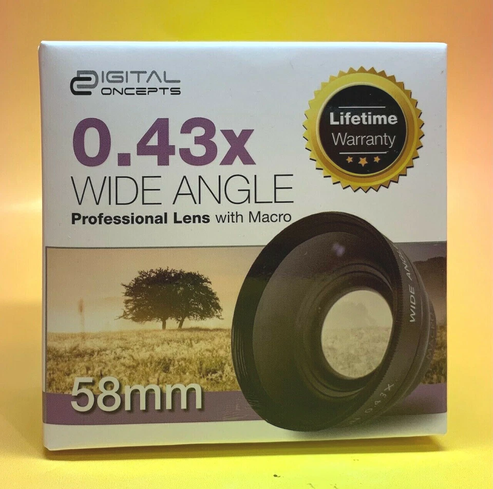 0.43X SUPER WIDE ANGLE LENS with MACRO 58mm to CANON REBEL EOS SLR 1DSLR 18-55mm - Image 2 of 4