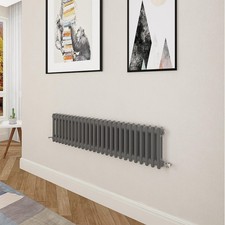 Traditional Cast Iron Style Radiator Horizontal 300x1190mm 2 Column Anthracite