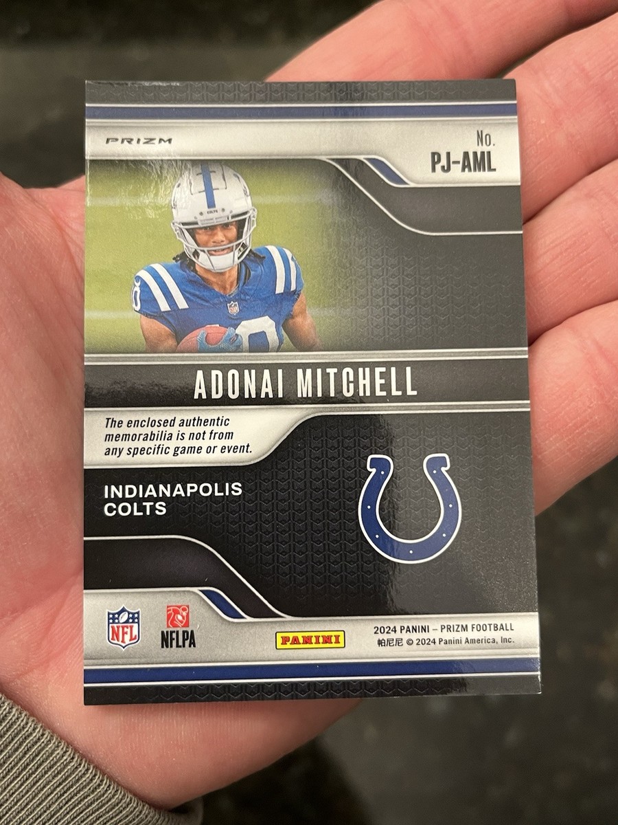 2024 Panini Prizm Pink Prizm Premier Jersey Adonai Mitchell RC