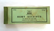 Vintage Unused Steel City Duplicate Rent  Receipt Book No 193 Made In Pittsburg