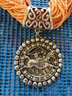 Western Costume Jewelry Western Beaded Rodeo Girl Pendant & Matching  — photo 2