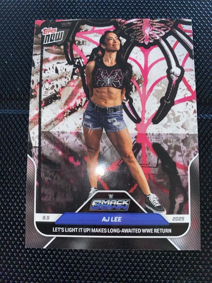 2025 Topps Now WWE #92 AJ Lee SmackDown READY TO SHIP NOW!!!! - Image 3 of 4
