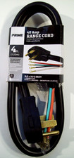 New Prime 40 Amp Range Cord, 4Ft., Black