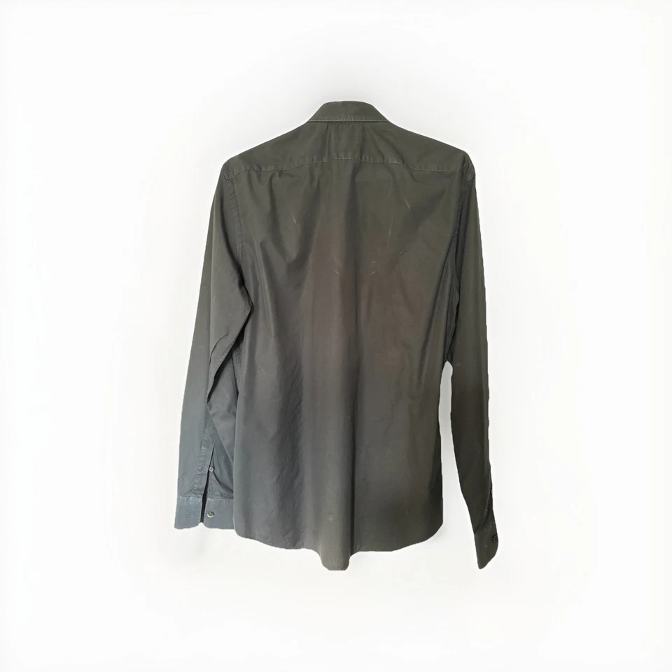 Burberry London Dark Navy Button Up Long Sleeve Size L 15 1/2.-39 - Image 4 of 4