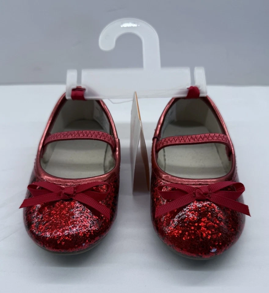 NWT - Gymboree Ruby Red Glitter Slipper Shoes Little Girl - Size 5 - Image 2 of 4
