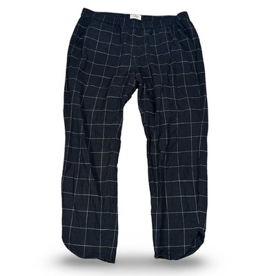 Marine Layer Allison Pants XL Black White Windowpane Grid Tencel Elastic Waist
