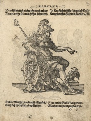 Jost Amman woodcut coat of arms and family book handmade single page unsigned around 1579