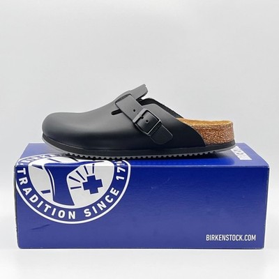 Birkenstock Boston BS Super Grip Black Narrow Fit - Select Size