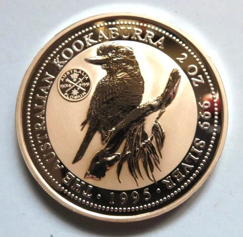 1995 Australian Kookaburra 2oz 'FLORIN' Privy Mark; Jubilee of Federation. Proof