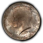 1964 50c Kennedy Half Dollar - Colorful End Roll Toning - BU - SKU-H3945