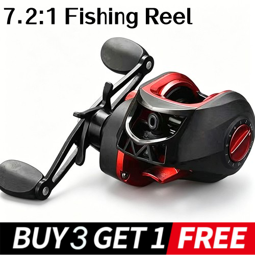 baitcasting reel magnetic HiStar Black Knight Elite 143g Brake 7.1:1 Ratio 5KG Drag Power piece ring magnet provides uniform braking force during the entire cast. 7.2:1 Baitcasting Fishing Reel Metal