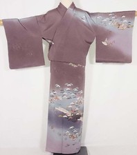 Kyoto Yuzen Kimono Pure Silk Hand-Painted Excellent Condition 156cm  165cm