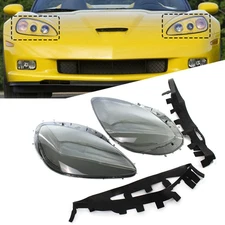 Fit Chevrolet Corvette C6 2005-2013 Headlight Lens Cover Head Light Lamp Pair US