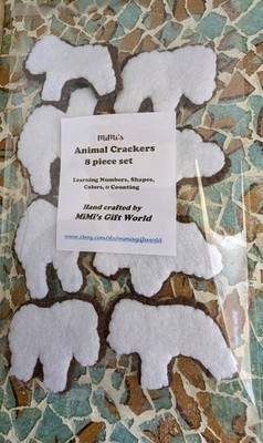 8 pc Felt Food Chocolate Animal Crackers Fun & Learning used @ Pre-Schools