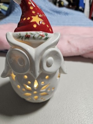 Pfaltzgraff Winterberry Christmas Owl with Lighted Led Light Nightlight