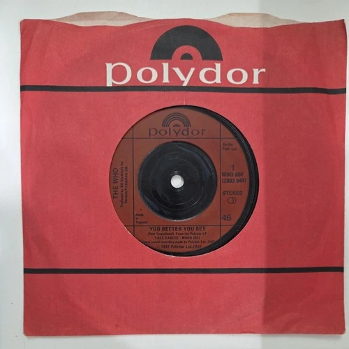 The Who - you better you get/the quiet one 7" Vinyl single