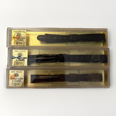 #ad Vintage JB Champion NOS Brazilian Lizard Skin Leather Watch Band $39.99