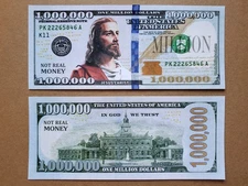 JESUS on MILLION DOLLAR BILL FUNNY PLAY MONEY NOVELTY Vision Board