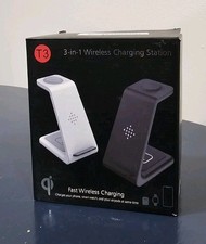 T3 - 3 in 1 Wireless Charging Station For iPhone Watch AirPods Black