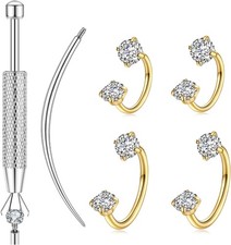 Horseshoe Nose Ring for Women, 20G 18G 16G Surgical 16G-Gold 8MM 10MM