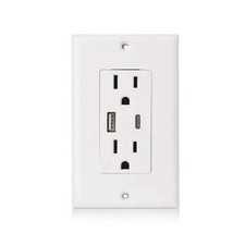 USB -C Receptacle Fast Charging Outlet 120v  5 AMP OUTPUT, Smartphone Tablet USA