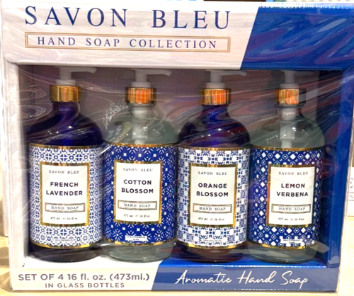 Savon Bleu Aromatic Hand Soap Home and Body 4 Glass Bottles Orange ...