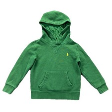 Polo Ralph Lauren Hoodie Sweatshirt Boys Size 5 Green Pullover Preppy Play