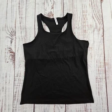 Ebb & Flow Black Racerback Built In Bra Athletic Tank Top Women's XL