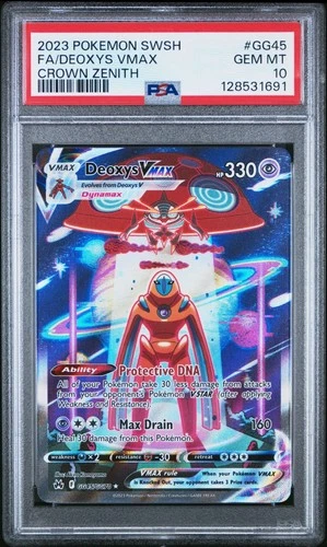 PSA 10 Gem Mint Deoxys VMAX GG45/GG70 SWSH: Crown Zenith: Galarian Gallery Holo