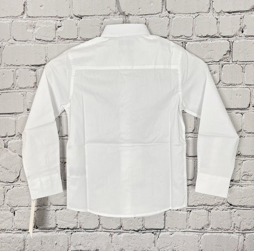 Calvin Klein Boys Long Sleeve White Dress Shirt 6 Reg Slim Fit/Stretch New - Picture 2 of 6