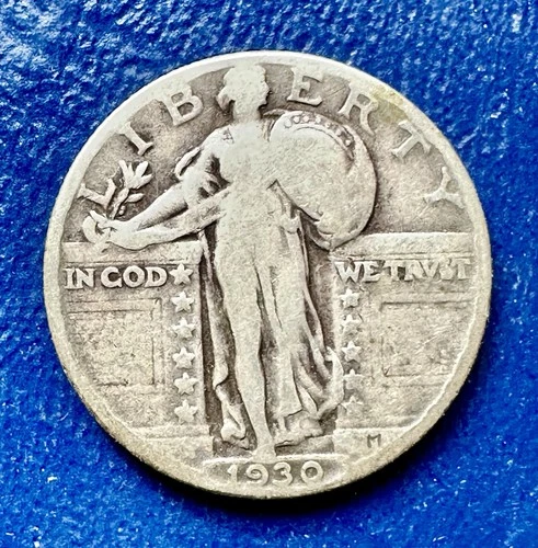 1930 Standing Liberty Quarter. 90% VF+ Condition. Charity Auction. ￼