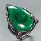 Women jewelry 37 ct Natural Malachite Ring 925 Sterling Silver Size 7 /R447108