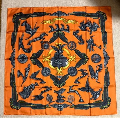 Hermes Scarf Silk Multicolor Les Parures Du Vent Wind Inspire 90 From Japan