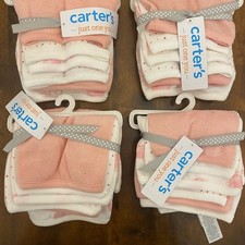 Carter's Pink and White Washcloths Set