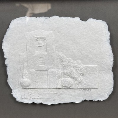 John Saunders 1988 Blind Embossing Paper Signed Sante Fe 13x11 
