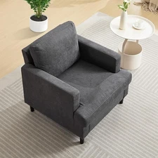 Accent Chair Living Room Chair Breathable Linen Fabric Upholstered Sofa Chair