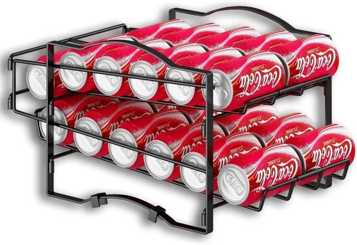 4 Tiers Can Organizer Rack 48 Cans Soda Can Dispenser Organizer for Refrigerator - Picture 5 of 10