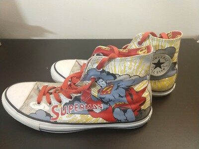 Converse Superman Shoes All Star Chuck Taylor High Tops Men's Women's 
