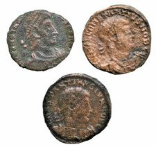 LOT OF 3 AUTHENTIC ROMAN EMPIRE COINS - GREAT CONDITION - SIZE 17MM