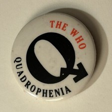 VINTAGE 70s THE WHO QUADROPHENIA ORIGINAL BUTTON PINBACK 1.25&rdquo; WHITE PROMO PIN