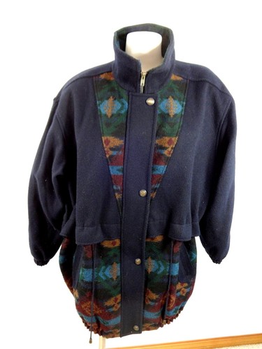 MAGGIE LAWRENCE MUJER AZUL MARINO MEZCLA LANA BOTÓN ABAJO CREMALLERA FRONTAL ANORAK TALLA 18/20W - Imagen 1 de 6