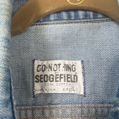 Chaqueta vaquera vintage Sedgefield para hombre talla grande azul no hacer nada - Imagen 2 de 24