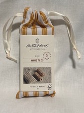 NEW Hearth  Hand With Magnolia Wooden Train Whistle Toy Set of 2 With Bag