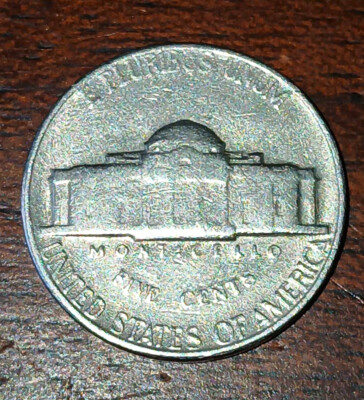 1965 Jefferson Nickel No Mint Mark ERROR Doubled Die Reverse